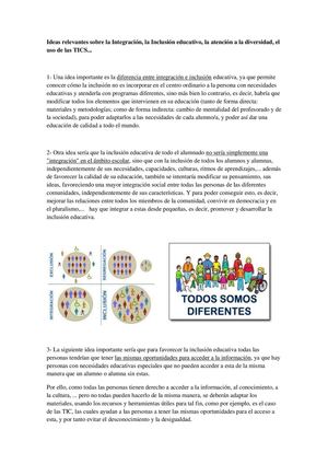 Ideas y Preguntas sobre INCLUSIÓN y TICS