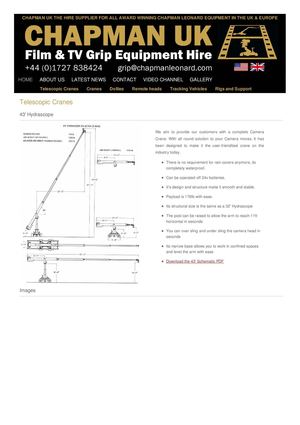 43' Hydrascope  Telescopic Camera Crane UK - Chapman UK