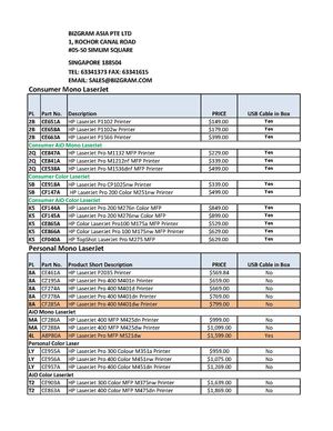 HP COMMERCIAL PRINTER AND ACCESSORIES