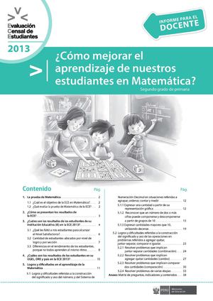 Informe para el Docente - Matemática / MINEDU