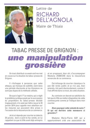 Tabac-presse de Grignon : une grossière manipulation