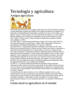 TECNOLOGÍA Y AGRICULTURA