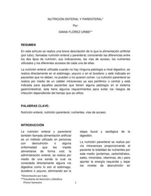 NUTRICIÓN ENTERAL Y PARENTERAL
