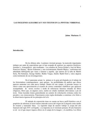 MARIAZZA FOY, jaime. LAS IMÁGENES ALEGORICAS Y SUS TEXTOS EN LA PINTURA VIRREINAL