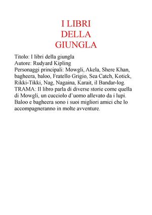 I libri della giungla (Francesco)