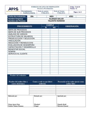 F.AI.52 Formato Listo Verificacion Proceso y Procedimiento 2