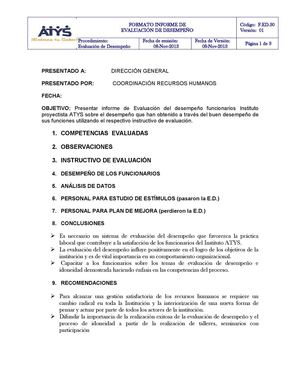 F.ED.30 Formato Informe de Evaluacion del Desempeño