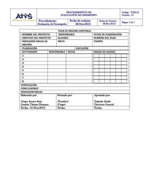 F.ED.31 Formato Plan de Incentivos y Mejora