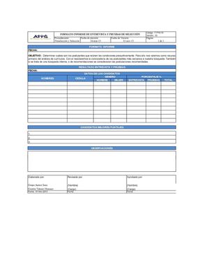 F.PYS.10 Formato Informe de Entrevistas y Pruebas