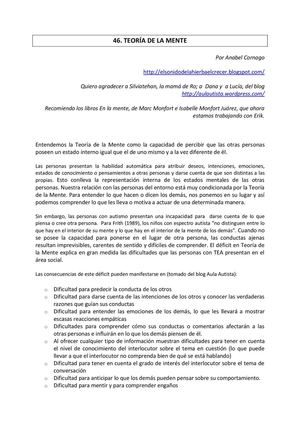 Actividades para desarrollar la teoría de la mente