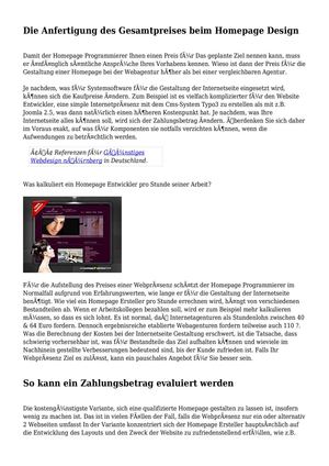Die Anfertigung des Gesamtpreises beim Homepage Design