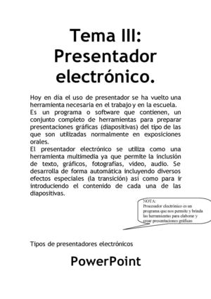 Tema III- Presentadores electrónicos
