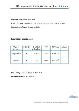 recuento siembra en placa