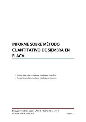 Informe siembra en placa