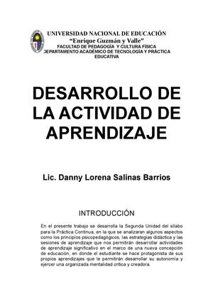 Desarrollo de la Actividad de Aprendizaje