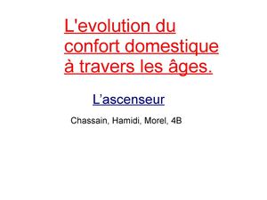 l'evolution de l'ascenceur a travers les age