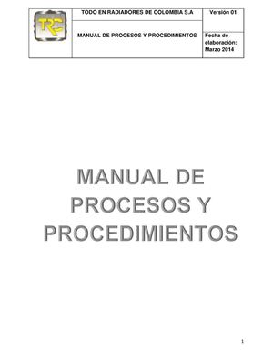 MANUAL DE PROCESOS Y PROCEDIMIENTOS TRC