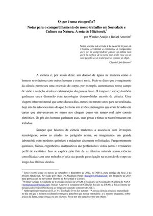 O que é uma etnografia?