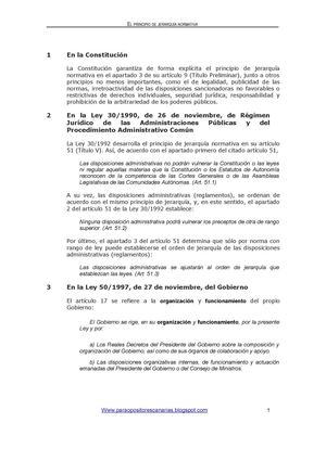 El Principio de Jerarquía Normativa