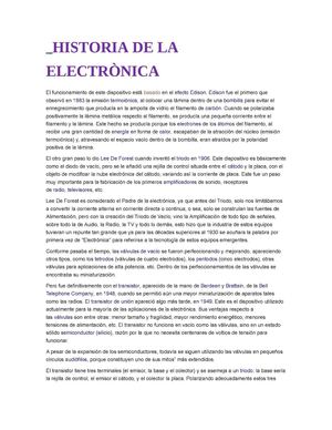 HISTORIA DE LA ELECTRÒNICA