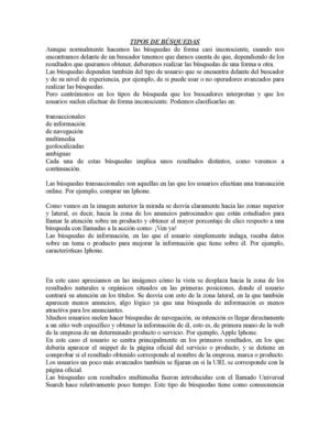 Tipos de Búsquedas: ejemplos y explicación