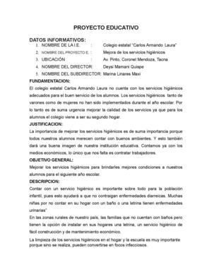 PROYECTO EDUCATIVO 2014