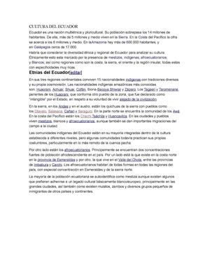 CULTURA DEL ECUADOR