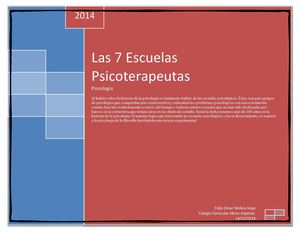 Las 7 escuelas Psicoterapeutas