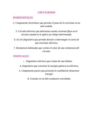 Crucigrama Taller N° 4