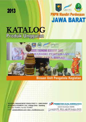 Katalog Produk Kreatif Desa PNPM Mandiri Perdesaan Jabar  2013