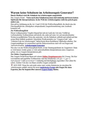 Arbeitszeugnis Generator