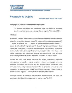 Pedagogia de Projetos - Tics