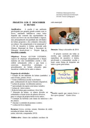 Ler é descobrir o mundo