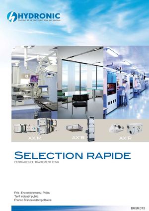 Sélection rapide (prix - encombrement - poids)