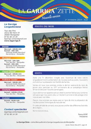 Garrigazette Janvier/Février/Mars 2014 - N°23