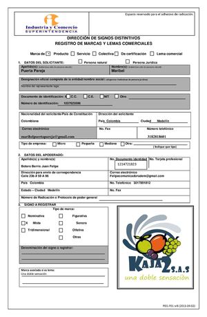 Registro de marcas y lemas comerciales Kaja2