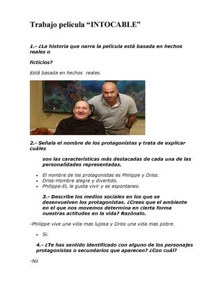  Trabajo película “INTOCABLE”