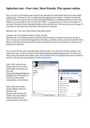Spinchat.com - Free chat, Meet friends, Play games online