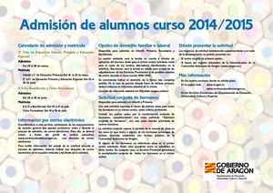 ADMISIÓN DE ALUMNOS CURSO 2014/2015
