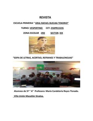 Revista Acertijo, Trabalenguas,Rafael Buelna Tenorio