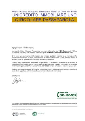 Documento Offerta Pubblica di Acquisto - Fondo Unicredito Immobiliare Uno