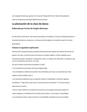 Planeación clases de danza