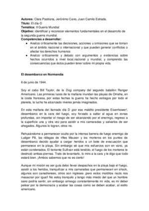Guión Desembarco de Normandìa