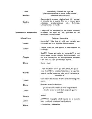 Guion Primera Guerra