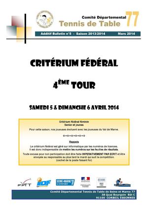 CDTT77 - 2013-2014 - Critérium fédéral - Tour 4