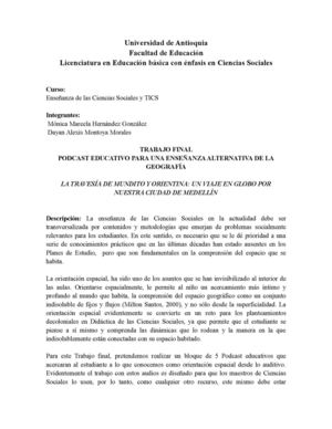 Audioviaje en Globo para la Enseñanza de la Orientación Espacial