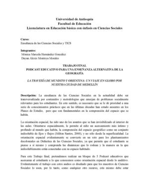 Audioviaje en Globo para la Orientación Espacial. Guión 5