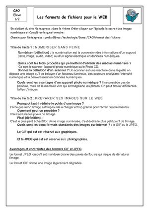 Format des fichiers sur le web