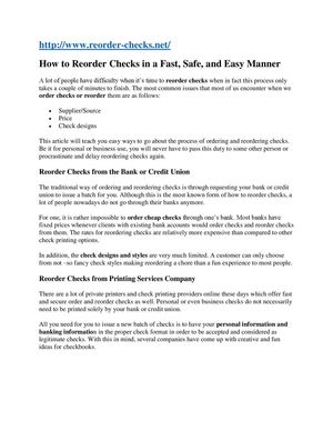Calameo Order Bank Checks