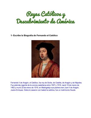 Reyes Católicos y Descubrimiento de América.